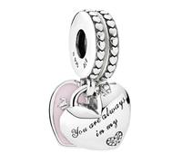 Pandora Bijoux Charm Pendentif Maman & Fille Coeur Argent 792072EN40