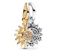 Pandora Bijoux Charm Pendentif Soleil Et Lune Bicolore 763585C01