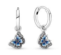 Pandora Bijoux Femme Créoles Argent Boucles D'oreilles Papillon Bleu 290778C01