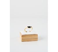 Chevalière Demi-Lune Résine Façon Émail Pandora ME Doré Noir 56