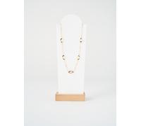 Pandora Essence 363883C01-45 Collier en argent sterling plaqué or 14 carats avec perle de culture ovale et traitée de forme organique, taille : 45 cm