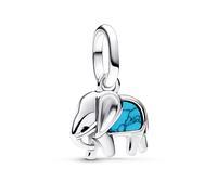 Pandora Bijoux Mini Charm-Pendentif Argent Éléphant Turquoise 793858C01