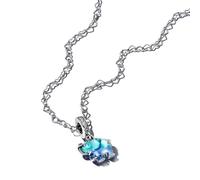 Pandora Charm pendentif Éléphant Argent sterling Zircones transparentes Verre Murano bleu-violet