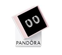 Pandora Boucles d'oreilles Créoles Signature Cœur pavé en argent sterling 296317CZ