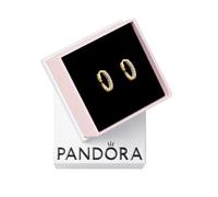 Pandora Créoles 263015C01 Intemporelles – métal plaqué or 14 carats, zircones transparentes