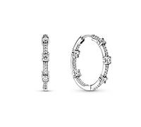 Pandora, Boucles d'oreille argent sterling Oxyde de Zirconium femme, Argenté, 25mm - 290043C01