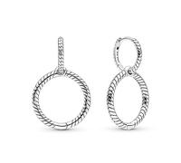 Pandora, Boucles d'oreille argent sterling Pas un bijou femme, Argenté, One Size - 299562C00