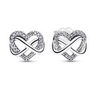 Clous d'oreilles - PANDORA - Cœur Infini - Argent 925 - Oxyde de zirconium - Gris