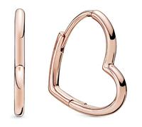 Pandora Stories 925 Sterling Zilveren Roségoudkleurige Asymmetric Heart Boucles d'oreilles 288307
