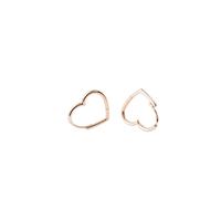 Pandora Petites créoles Icons asymétriques cœur en métal plaqué or rose 14 carats