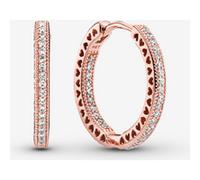Pandora Boucles d'Oreilles Créoles Scintillement & Cœurs one size
