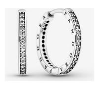 Pandora Boucles d'Oreilles Créoles Scintillement et Signature Pandora one size
