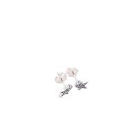 Pandora - Boucles d'oreilles étoiles asymétriques scintillantes - Femme - Accessoires - Blanc - Taille: ONE Size