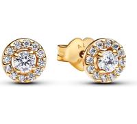 Pandora Boucles d'oreilles Femme Rond Pavé Rayonnant Doré 263019C01
