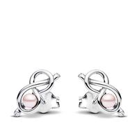 PANDORA Moments 293761C01 Boucles d'oreilles nœud Infini en Argent Sterling avec zircone, 5,1x5,6x13,5 mm, Argent Sterling, Zircone cubique