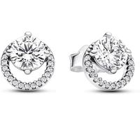 Pandora Boucles d'oreilles Halo rond 291248C01 Argent sterling Zircones cubiques transparentes