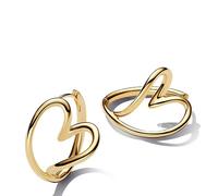 Pandora Boucles d'oreilles Organic Heart Shape Hoop Earrings 263807C00