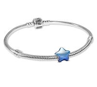 PANDORA Bracelet à breloques pour femme avec étoile bleue, argent 925, joli ensemble de bijoux, lot, parfait pour tous les jours 21520 21 cm