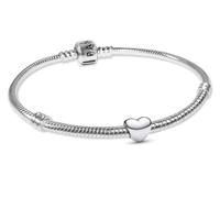 PANDORA Bracelet à breloques pour femme avec mini cœur, ensemble de bijoux romantiques, lot, argent 925, symbole d'amour 21492 20 cm