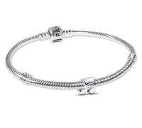 PANDORA Bracelet à breloques pour femme avec mini note de musique, argent sterling 925, lot, ensemble de bijoux tendance et moderne 21496 19 cm