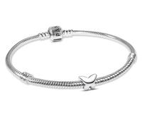 PANDORA Bracelet à breloques pour femme avec mini papillon, lot, 21 cm | Ensemble de bijoux : Bracelet avec breloque pour femme, argent sterling 925, tendance et moderne