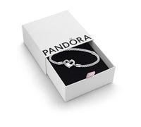 PANDORA - bracelet avec une fermoirette infinie en cœur en argent sterling de couleur argent, compatible avec les bracelets Moments, longueur : 16 cm, 592453C00-16
