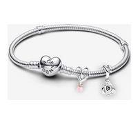 Pandora Bracelet Composé Charm Cœur Ruban & Pendant Rose one size