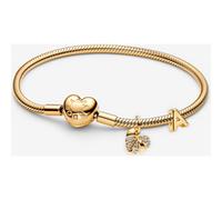 Pandora Bracelet Composé Lettre A & Feuille de Monstera one size