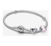 Pandora Bracelet Composé Murano Rose & Cœur Ajouré Mum one size