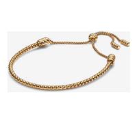 Pandora Moments 563090C00-2 Bracelet à rivets à fermeture coulissante en argent sterling avec alliage plaqué or, compatible Moments Charms, taille : 28 cm, 28 cm, Argent sterling, No Gemstone