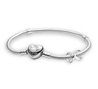 PANDORA Bracelet cœur pour femme « Pour toujours et à jamais » avec breloque infini, en argent sterling 925, symbole d'amour éternel 28922 20 cm