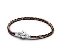 Pandora Bracelet Disney Le Roi Lion en argent sterling avec cuir marron et noir, S2