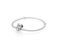 Pandora Bracelet Disney Minnie en argent, zircones cubiques transparentes, 19 cm