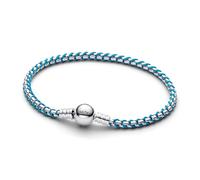Pandora Bracelet Maille Serpent Bleu Moments Argent sterling 19 cm tissu et métal 593816C01-19