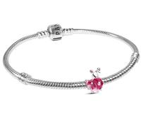 PANDORA Bracelet en argent pour femme, coffret cadeau, lot, avec bracelet à breloques escargot rose, cadeau romantique 21773 19 cm
