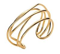 Pandora Bracelet jonc ouvert en fil de fer organique plaqué or 14 carats de la collection Essence, longueur : 17,5 cm, 563867C00-2