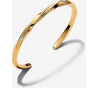 Pandora Essence Collection 563869C00-1 Bracelet ouvert torsadé plaqué or 14 carats Longueur 16 cm, 563869C00-1, Argent sterling, Pas de gemme