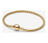 Pandora Bracelet Maille Chevron Fermoir Rond Doré 20 cm