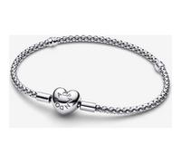 Pandora Bracelet Maille Cloutée Fermoir Cœur 17 cm