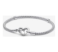 Pandora Moments Bracelet maille cloutée en argent sterling avec fermoir cœur, 23