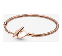 Pandora Bracelet Maille Serpent Barre en T Cœur Pandora Moments 19 cm