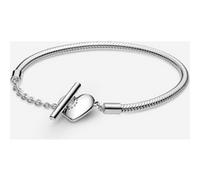 Pandora Bracelet Maille Serpent Barre en T Cœur Pandora Moments 20 cm