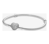 Pandora Bracelet Maille Serpent & Cœur Scintillant 23 cm