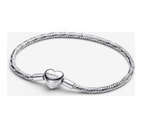 Pandora Bracelet Maille Serpent Facetté Fermoir Cœur 16 cm