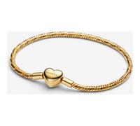 Pandora Bracelet Maille Serpent Facetté Fermoir Cœur Doré 16 cm