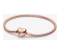PANDORA Moments 583050C00-16 Bracelet à maille serpent avec fermoir en forme de cœur en argent sterling et alliage plaqué or rose Taille 16, 16 cm, Argent sterling, No Gemstone