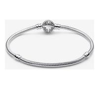 PANDORA Moments 593584C01-21 Bracelet à Maille Serpent avec Fermoir étoile Polaire en Argent Sterling et oxyde de Zirconium Compatible Moments Charms, Taille : 21 cm, 21cm, Argent Sterling, Oxyde de