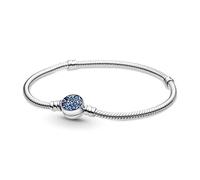 Pandora Bracelet maille serpent fermoir médaillon bleu scintillant, 20