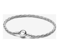 PANDORA Moments Bracelet maille serpent torsadée en argent sterling avec fermoir rond Taille 16 cm 593757C00-16, 16 cm, Argent sterling, Pas de gemme