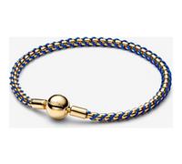 Pandora Bracelet Maille Vénitienne et Cordon Bleu Azur Doré 19 cm